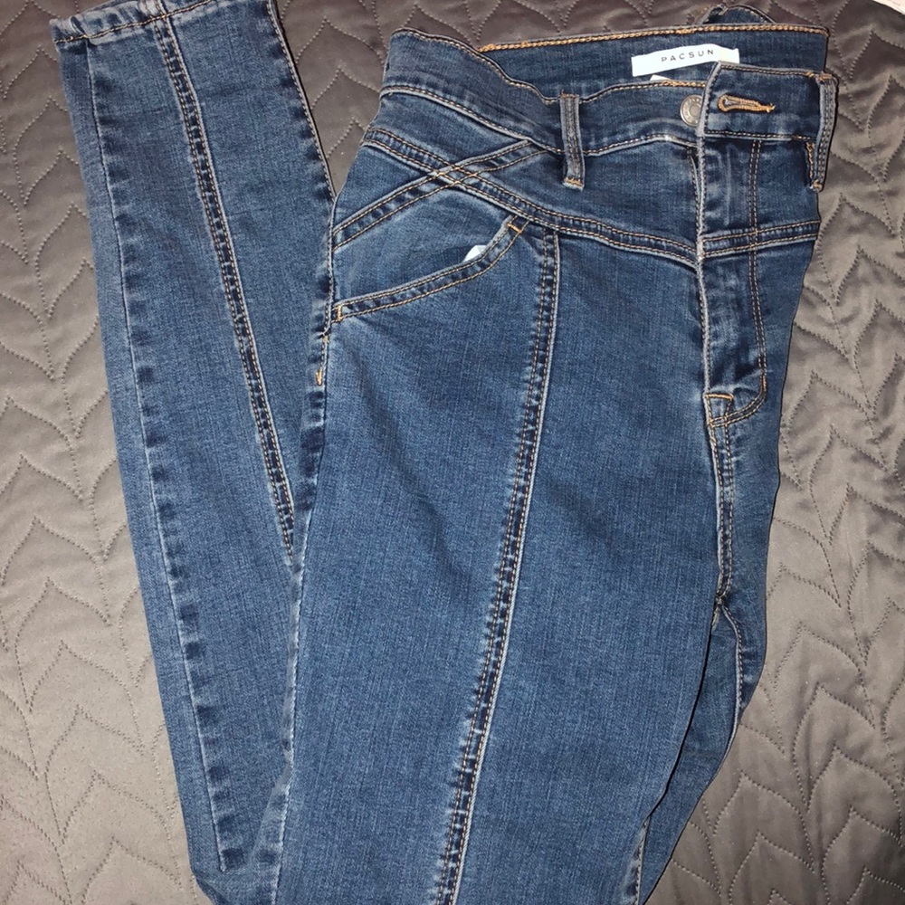 Pacsun Kiki Blue Super High Waisted Jeggings